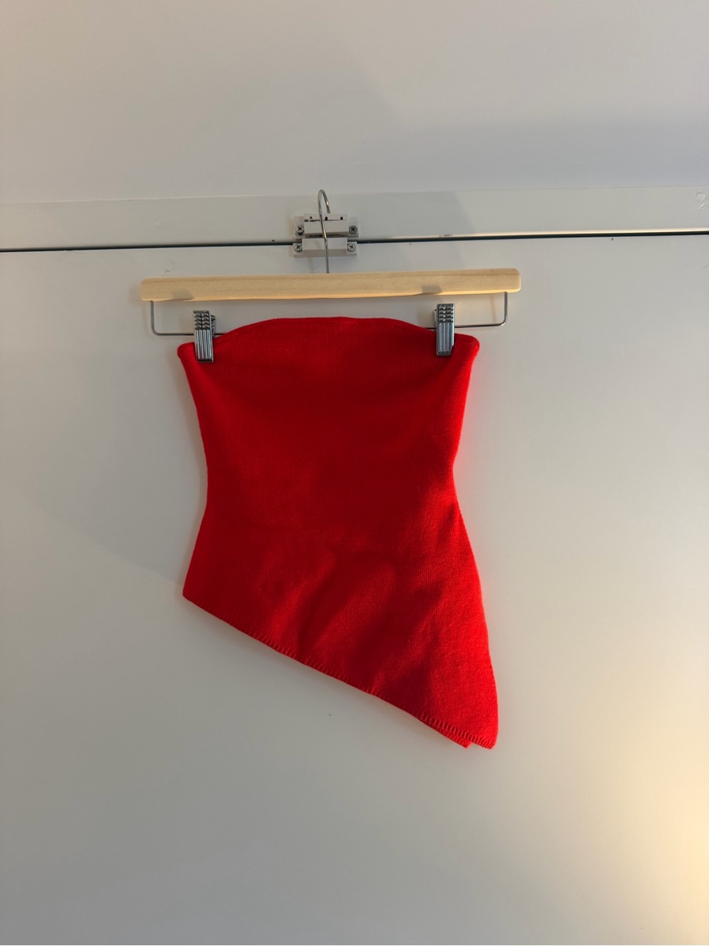 Dynamite - Red Asymmetric Knit Tube Top